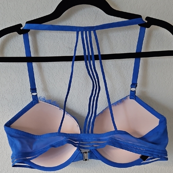 Victoria's Secret Royal Blue Lace Strappy Push-Up Bra - Picture 3 of 5